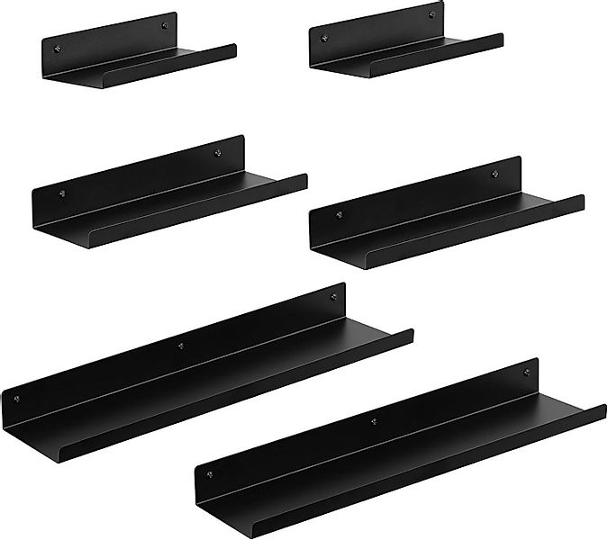 EUGAD Wandregal, 6-tlg., 6er Set, Metall Hängeregal, Bilderleiste günstig online kaufen