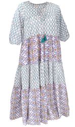Guru-Shop Midikleid Boho Baumwoll Maxikleid, gestuftes günstig online kaufen