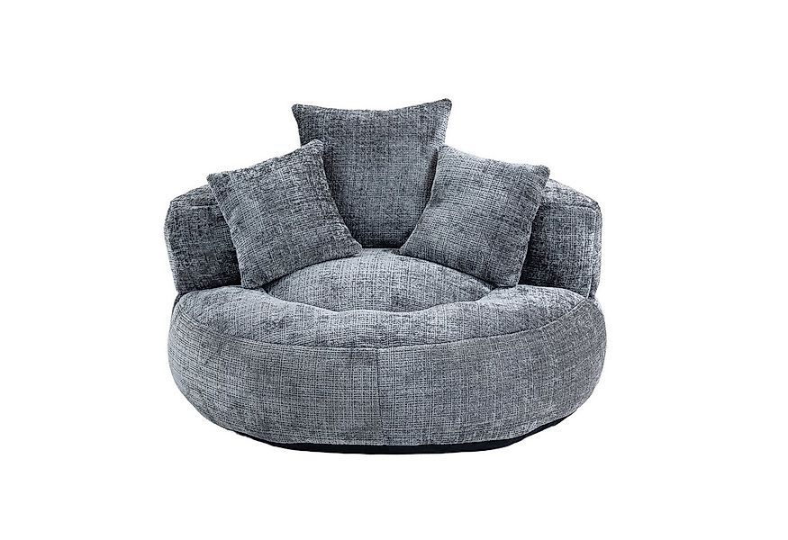 LVHOM Sitzsack 108x108x52cm Chenille Premium Sofa mit 3 extra Kopfkissen (K günstig online kaufen