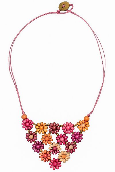 COLLEZIONE ALESSANDRO Kette mit Anhänger "Fiore" bunte Blumen aus Holzperle günstig online kaufen