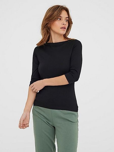 Vero Moda T-Shirt U-Boot-Ausschnitt Oberteil VMPANDA 5248 in Schwarz günstig online kaufen