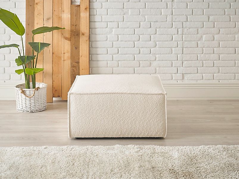 andas Hocker "FINNLEY, Polsterhocker in Bouclé, Struktur fein u. Mega Cord günstig online kaufen