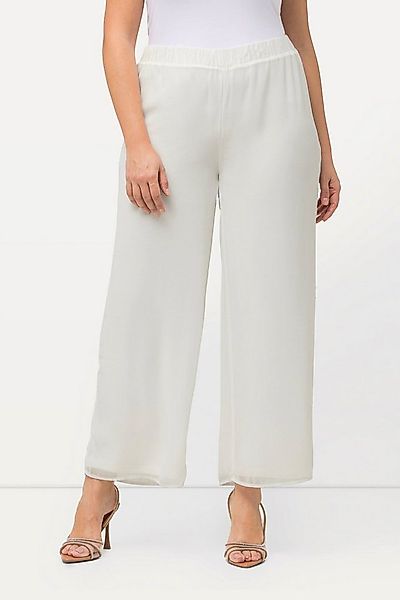 Ulla Popken Schlupfhose Chiffonhose doppellagig weites Bein Elastikbund günstig online kaufen