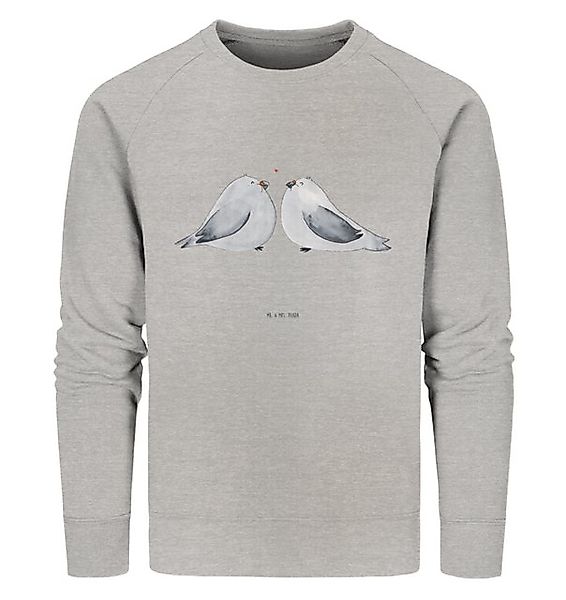 Mr. & Mrs. Panda Longpullover Turteltauben Liebe Größe L - Heather Grey - G günstig online kaufen
