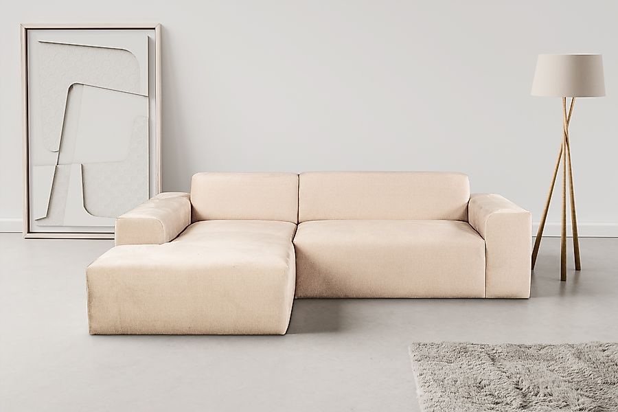 WERK2 Ecksofa »Zeus-L modern und zeitlos, Breite 253cm, bequemes Sofa«, Cur günstig online kaufen
