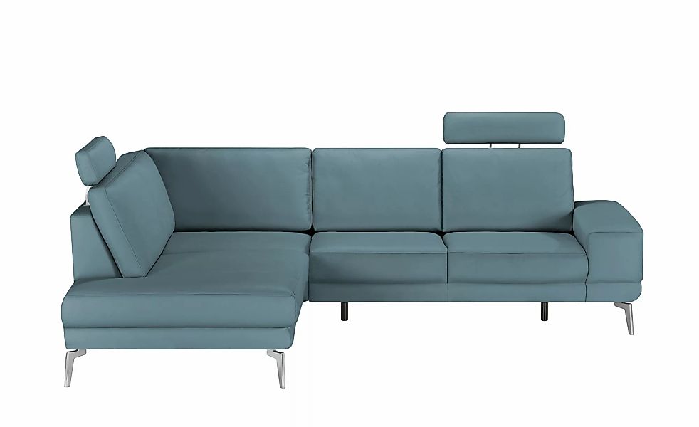 meinSofa Ecksofa aus Leder Dana ¦ blau ¦ Maße (cm): B: 269 H: 86 T: 222.0 P günstig online kaufen