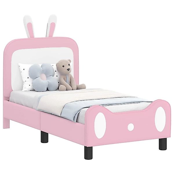 vidaXL Kinderbettgestell mit Kopfteil Rosa 70 x 140 cm PU 42011084 günstig online kaufen