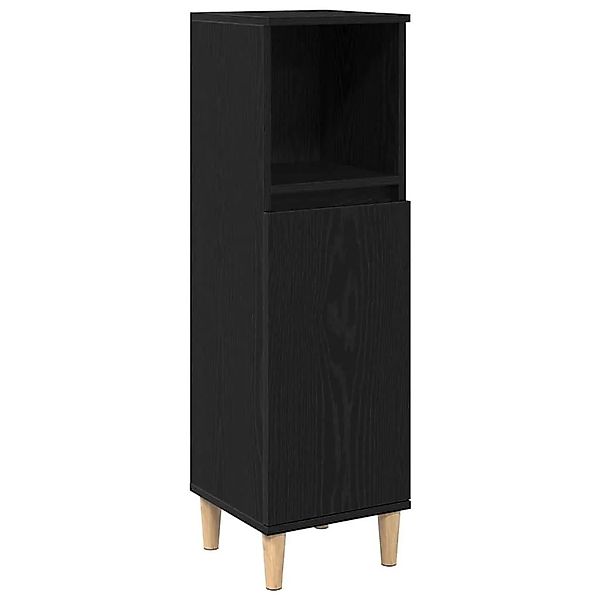 vidaXL Badezimmerschrank mit Tür Schwarz Eichen-Optik 30 x 30 x 100 cm 8628 günstig online kaufen