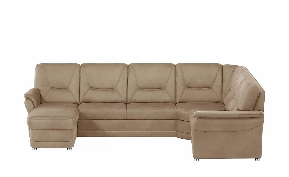 meinSofa Wohnlandschaft aus Mikrofaser Edda ¦ beige ¦ Maße (cm): B: 309 H: günstig online kaufen