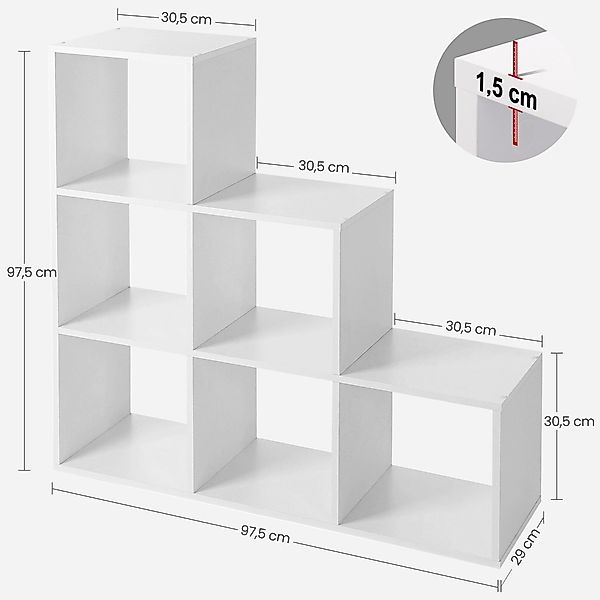 VASAGLE Bücherregal Raumteiler, Würfelregal, freistehend günstig online kaufen