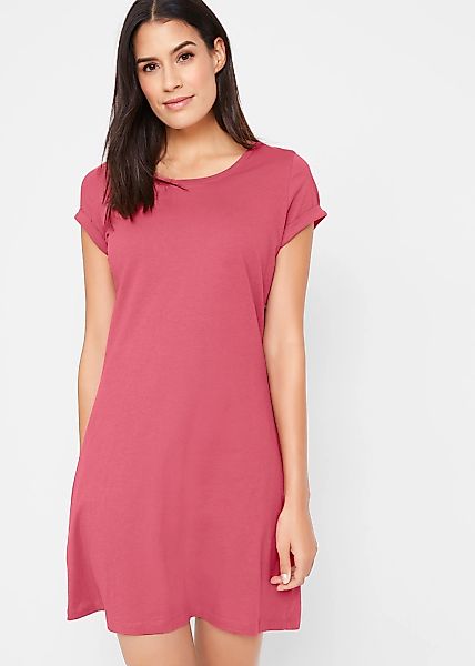 bonprix Shirtkleid für warme Tage, aus reiner Baumwolle, taillierte Passfor günstig online kaufen