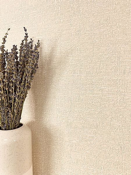 Newroom Vliestapete Kalifa Creme Tapete Mustertapete Unifarbe,Struktur, Cre günstig online kaufen