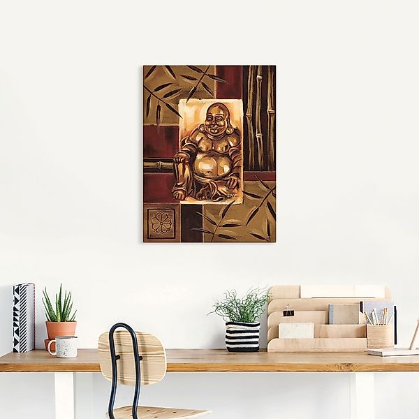 Artland Wandbild »Lachender Buddha«, Religion, (1 St.), als Leinwandbild, P günstig online kaufen