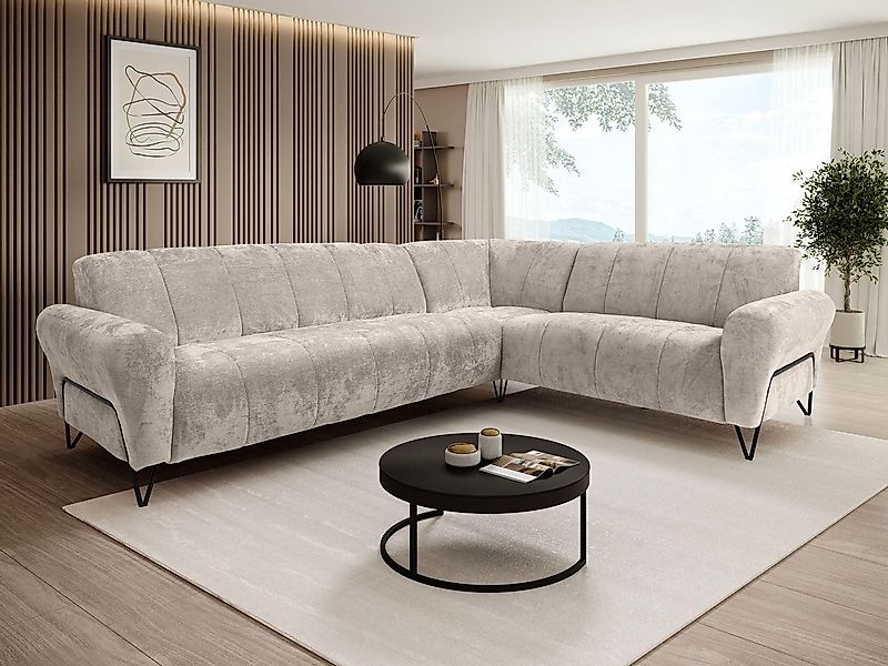 Beautysofa Ecksofa mit Metallbeine in schwarzer günstig online kaufen