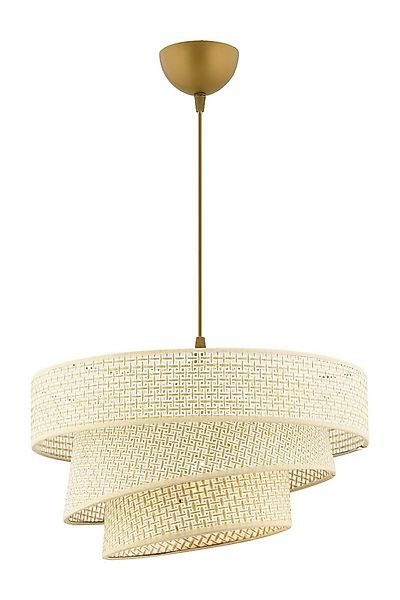 Opviq Pendelleuchte, ohne Leuchtmittel, Textilschirm in Rattanoptik günstig online kaufen