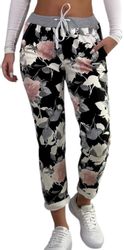 Mississhop Chinohose Damen Hose Blumen Jogginghose günstig online kaufen