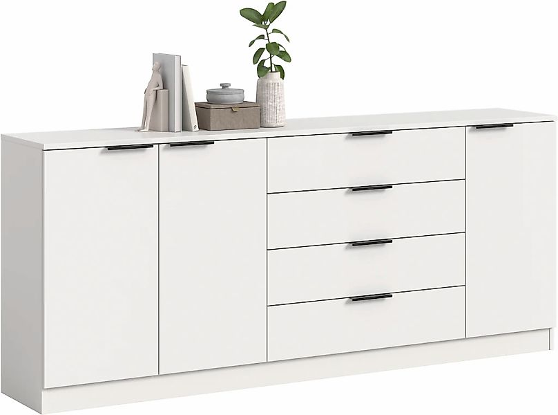 Home affaire Sideboard "SKARDE, Breite 185 cm, 4 Schubkästen, 3 Türen, viel günstig online kaufen