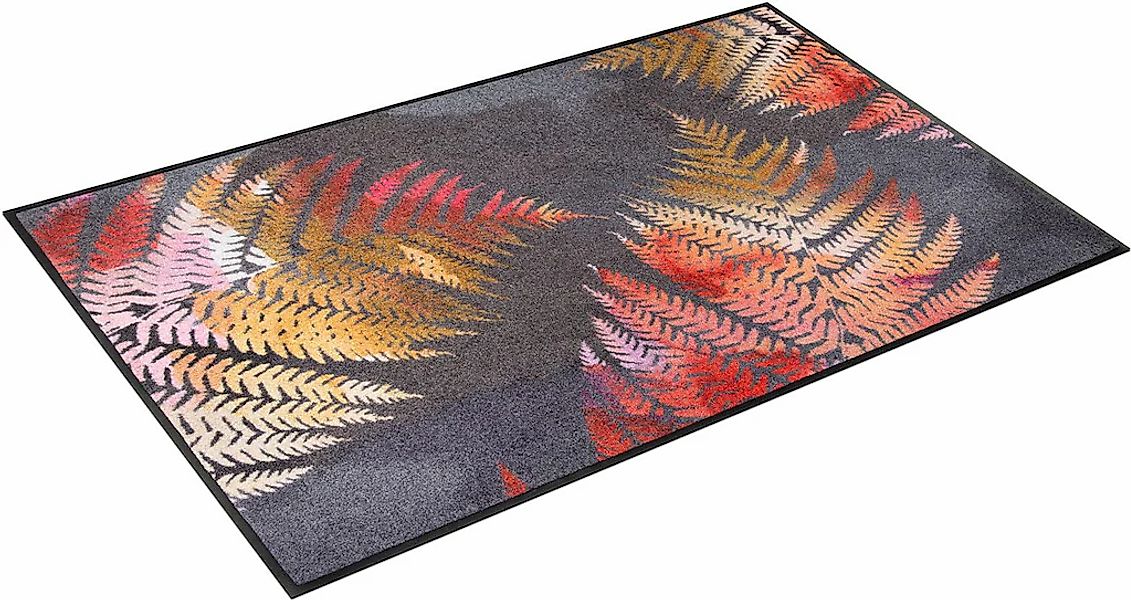 wash+dry by Kleen-Tex Teppich "Erbario" rechteckig 7 mm Höhe Motiv Farnblät günstig online kaufen