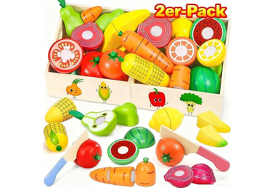 POPOLIC Spiellebensmittel Kinderküche ZubehöR Holz - Spielküche ZubehöR Hol günstig online kaufen