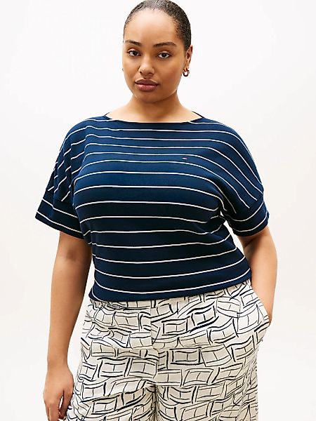 Tommy Hilfiger Curve Kurzarmshirt "CRV MDRN CODY CAP SLV C-NK TEE" in große günstig online kaufen