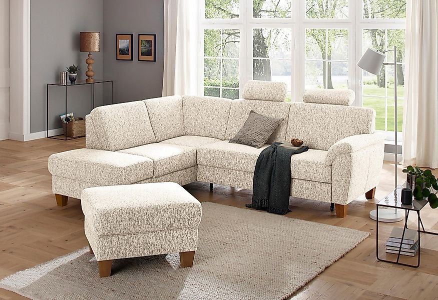 Home affaire Ecksofa "Alta L-Form" mit Federkern und Kontrastnaht, Füße Buc günstig online kaufen