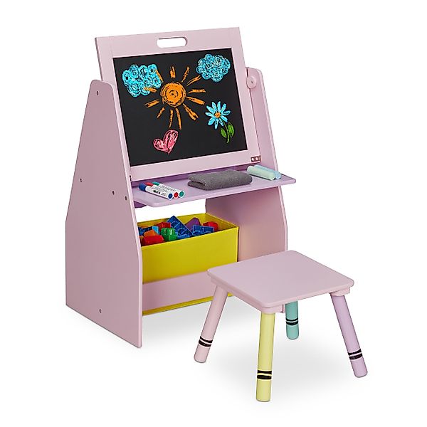 relaxdays Kinderregal mit Tafel günstig online kaufen