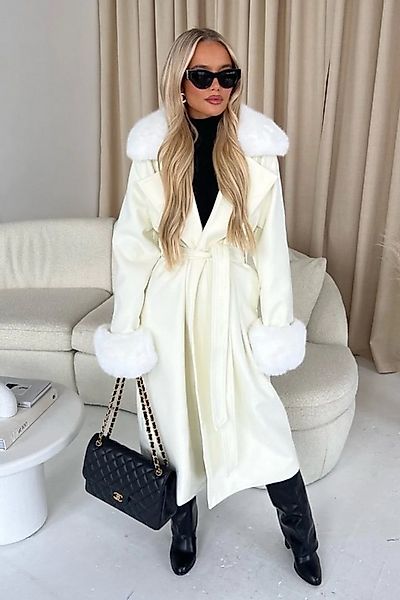 Copperose Langmantel #7555 Mantel mit flauschigem Kragen abnehmbarer Schalk günstig online kaufen