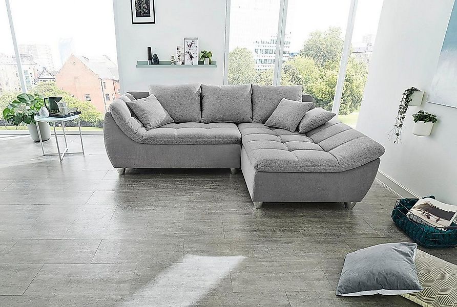 Jockenhöfer Gruppe Ecksofa "Genua L-Form, B: 250 cm" mit 2 Zierkissen günstig online kaufen