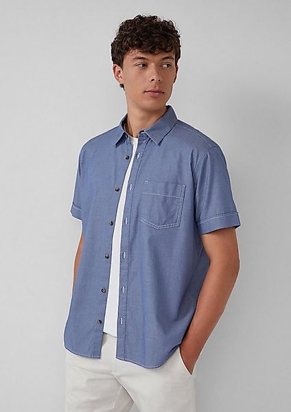 s.Oliver Kurzarmhemd Hemd Regular Fit: Strukturiertes Kurzarmhemd mit Kontr günstig online kaufen