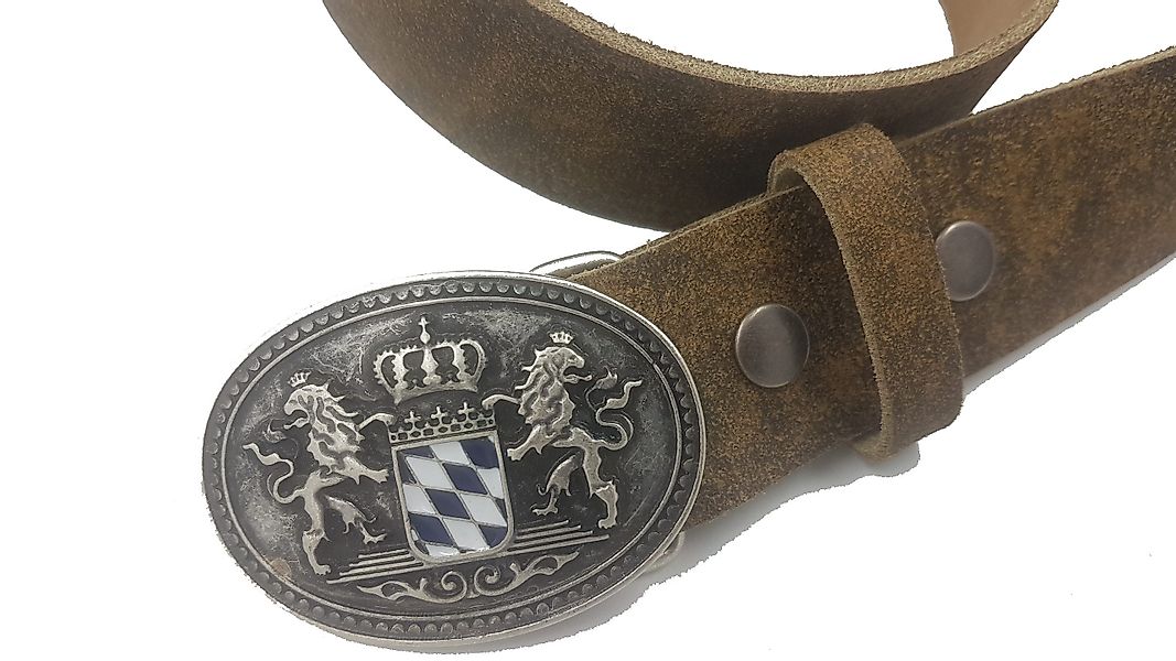 Pezzo D'oro Ledergürtel Rindsledergürtel braun-oliv inkl. günstig online kaufen