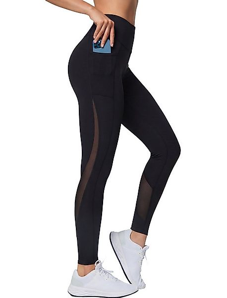 Yvette Leggings Damen Sport mit Tasche Mesh Blickdicht Sporthose E110361A19 günstig online kaufen