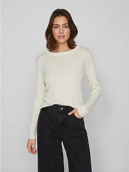 Vila Strickpullover Gerippter Longsleeve Pullover Feinstrick Sweater Shirt günstig online kaufen