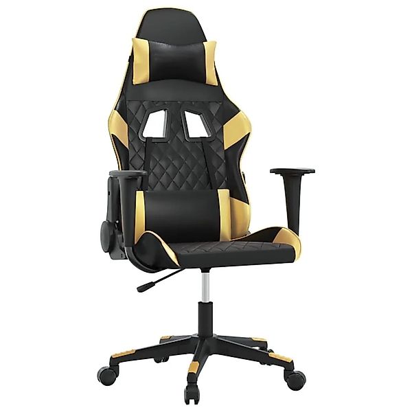 vidaXL Gaming-Stuhl mit Massagefunktion Schwarz & Golden Kunstleder 345513 günstig online kaufen