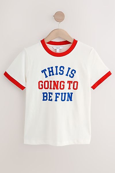 Next T-Shirt Ringer-T-Shirt mit kontrastierendem Grafikprint günstig online kaufen