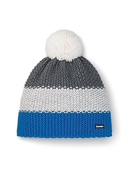 Eisbär Bommelmütze Wintermütze Star mit Bommel (Pompon) blau/grau - 1 Stück günstig online kaufen