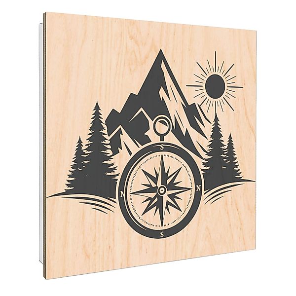 Banjado Schlüsselkasten mit Holzfront 30x30cm Weiß Scharnier Links 50 Haken günstig online kaufen