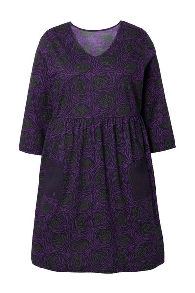 Ulla Popken Longshirt Longshirt A-Linie Blumendruck günstig online kaufen