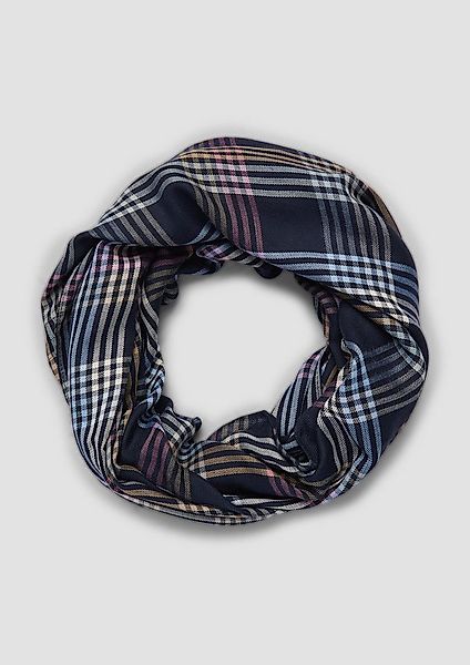 s.Oliver Loop Snood, Weicher Loopschal aus Modalmix mit Karomuster günstig online kaufen