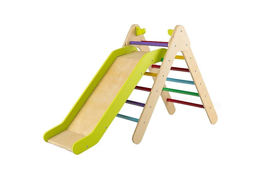 COSTWAY Klettergerüst Kletterdreieck, 2 in 1 Rutsche & Rampe günstig online kaufen