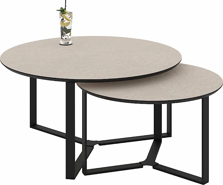 HELA Couchtisch "MASSA" Set, 2 Stk. tlg. 2er Set, Gestell rechteckig, Melam günstig online kaufen