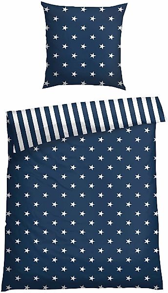 Schiesser Wendebettwäsche "Stars & Stripes aus weicher Baumwolle mit Sterne günstig online kaufen
