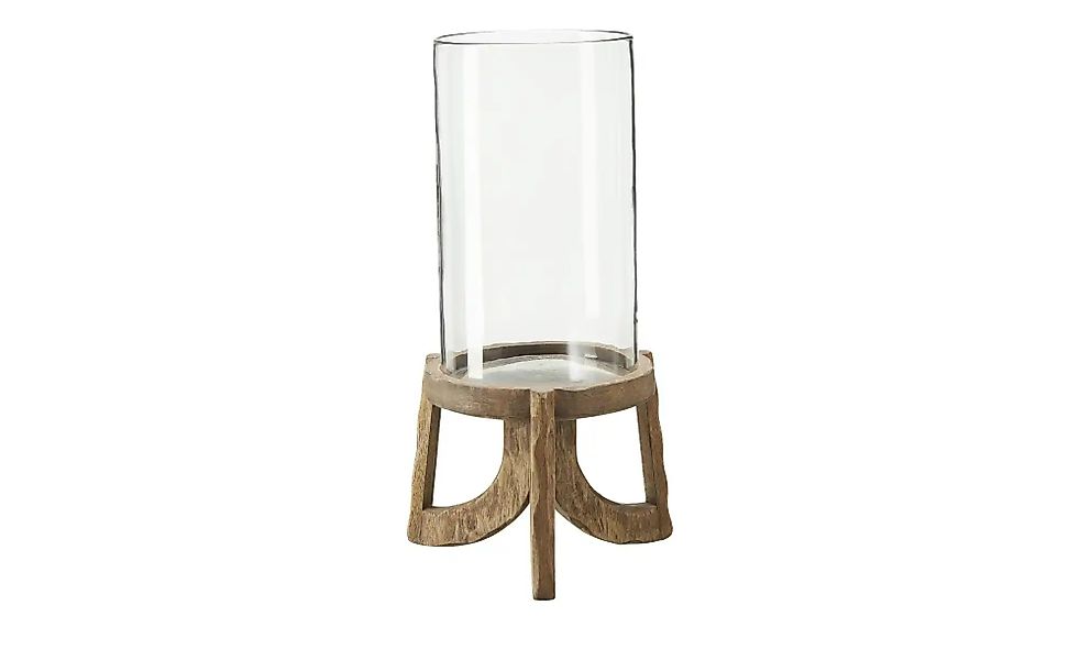 HOME STORY Windlicht   ¦ holzfarben ¦ Massivholz,Glas ¦ Maße (cm): B: 21,5 günstig online kaufen