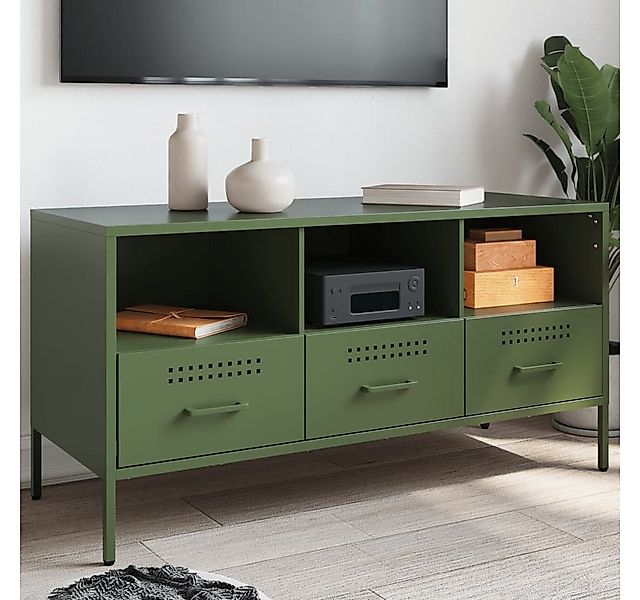 vidaXL Schrankmodule TV-Schrank Olivgrün 100,5x39x50,5 cm Stahl günstig online kaufen