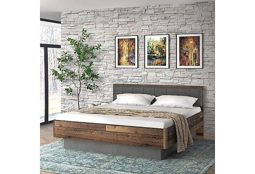 FORTE Futonbett Clif, Bettanlage, Old – Wood Vintage, Betonoptik Dunkelgrau günstig online kaufen