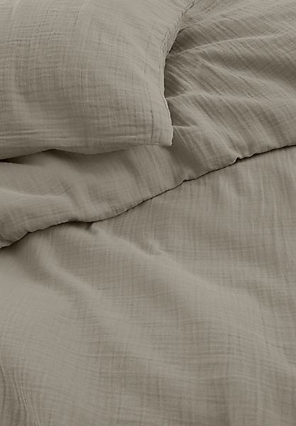hessnatur Musselin Bettwäsche-Set aus Bio-Baumwolle - grün - Größe 135x200 günstig online kaufen