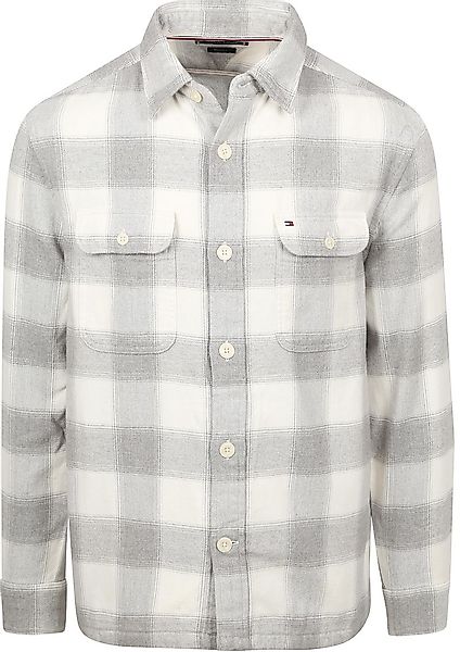 Tommy Hilfiger Hemdjacke Flanell Karos Grau - Größe XXL günstig online kaufen