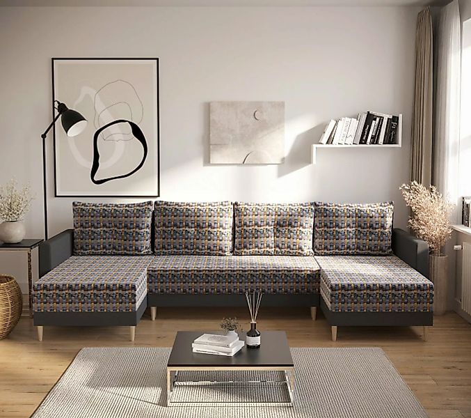 ALTDECOR Wohnlandschaft GREGO-U, Couch mit Schlaffunktion, Wohnzimmer - Woh günstig online kaufen