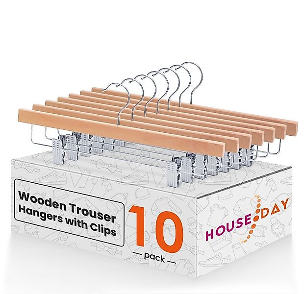 House Day Kleiderbügel Holz Kleiderbügel als Hosenbügel / Rockbügel, (Packu günstig online kaufen