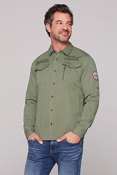 CAMP DAVID Langarmhemd mit Turn-Up-Ärmel günstig online kaufen