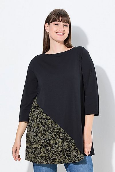 Ulla Popken Longshirt T-Shirt A-Linie U-Boot-Ausschnitt 3/4-Arm günstig online kaufen